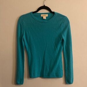 Peck and Peck Cashmere Turquoise Long Sleeve Tee